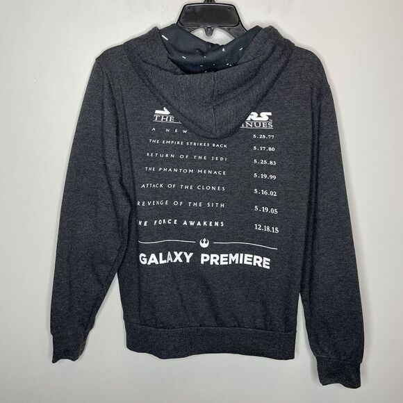 STAR WARS Mens The Force Awakens Galaxy Premiere Full-Zip Hoodie Sweatshirt Sz S - Picture 4 of 8